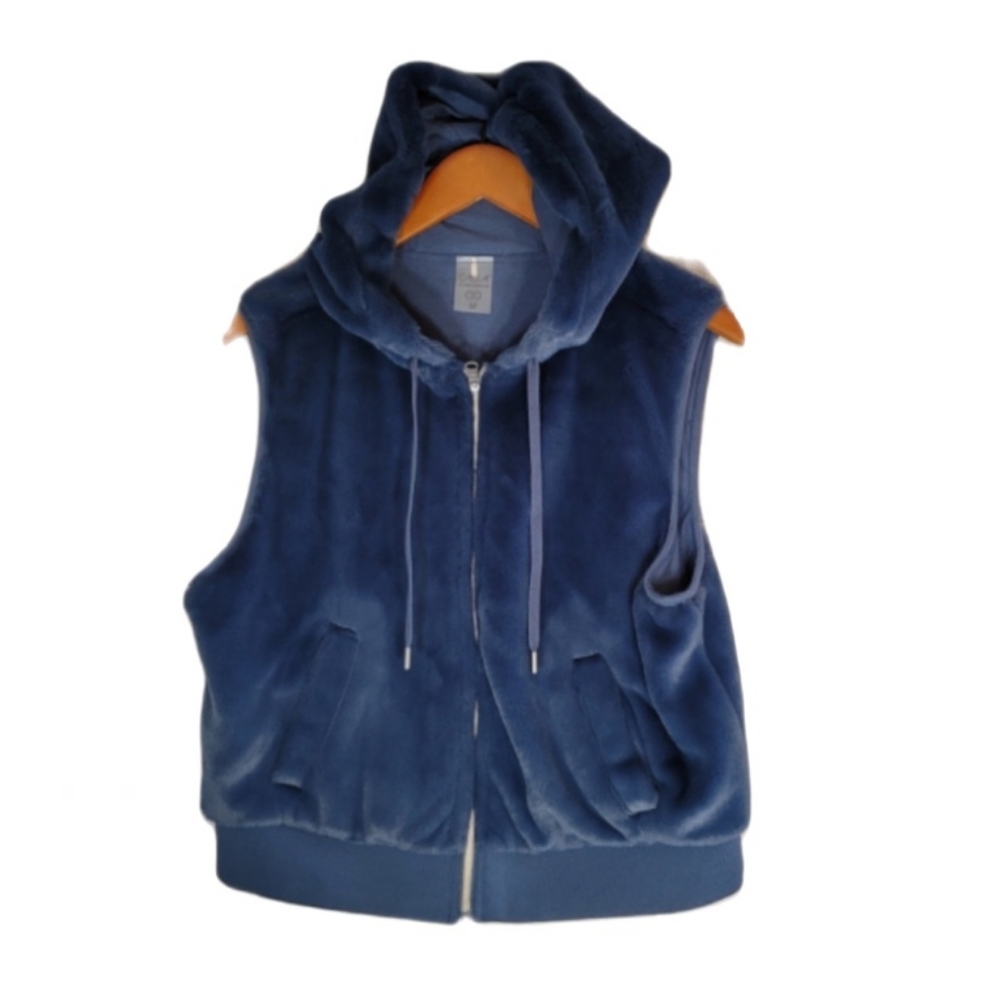 Calia by Carrie Underwood faux fur hoodie zipper vest size M NWOT